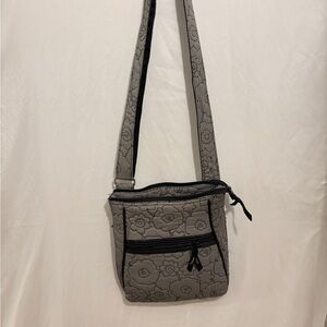 Thirty-One Gray Floral Crossbody Bag
